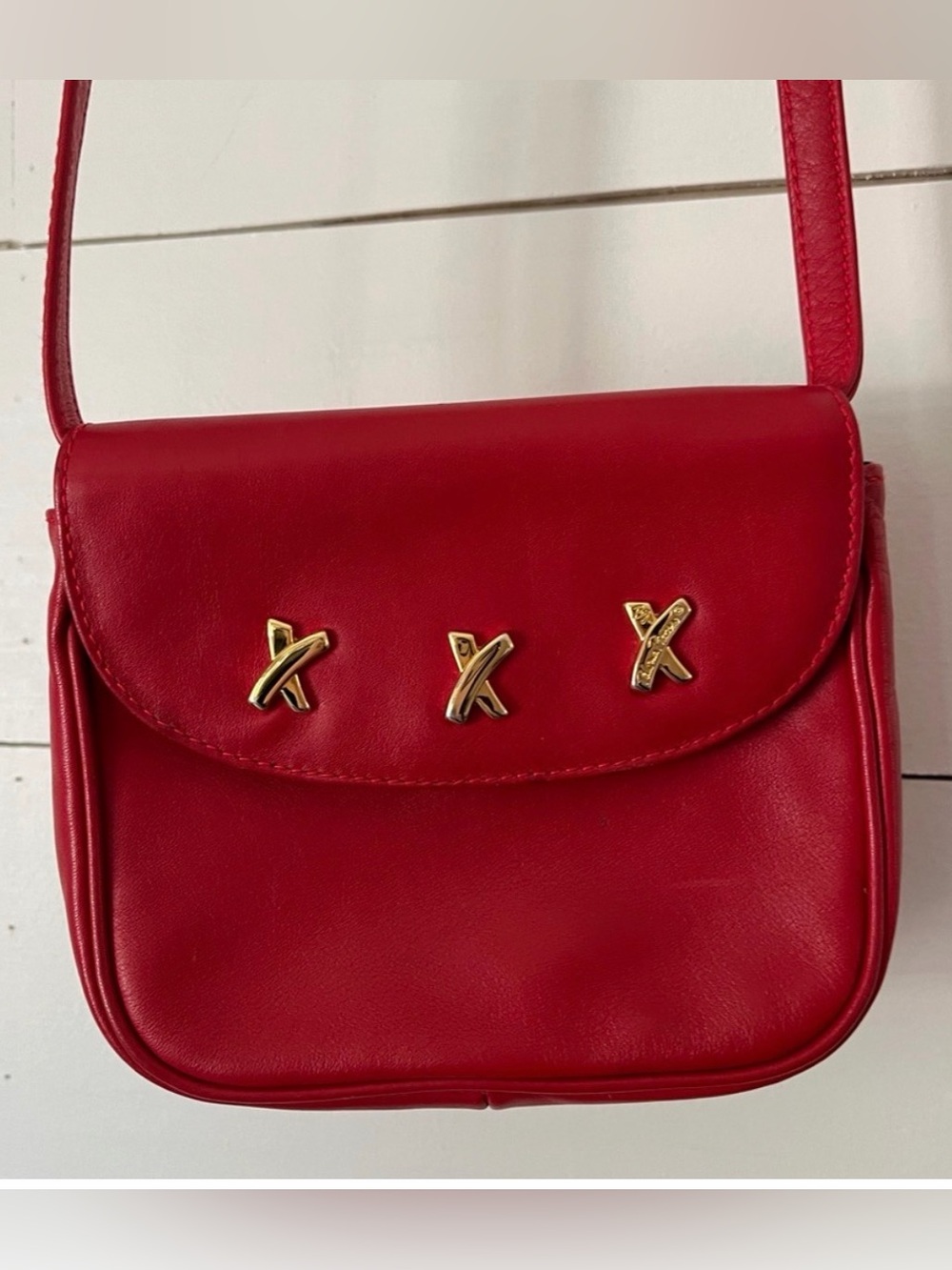Paloma Picasso - Mini Red Shoulder Bag with Gold Accent